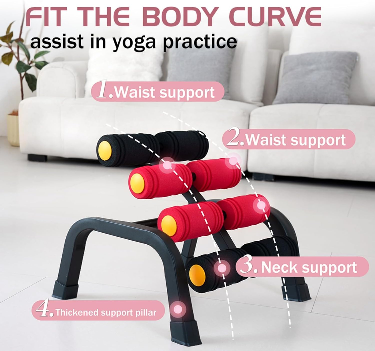 Skiennix Foldable Back Extension Machine - Home Gym Sit-Up Equipment for Glutes & Abs | Resistance Bands Included