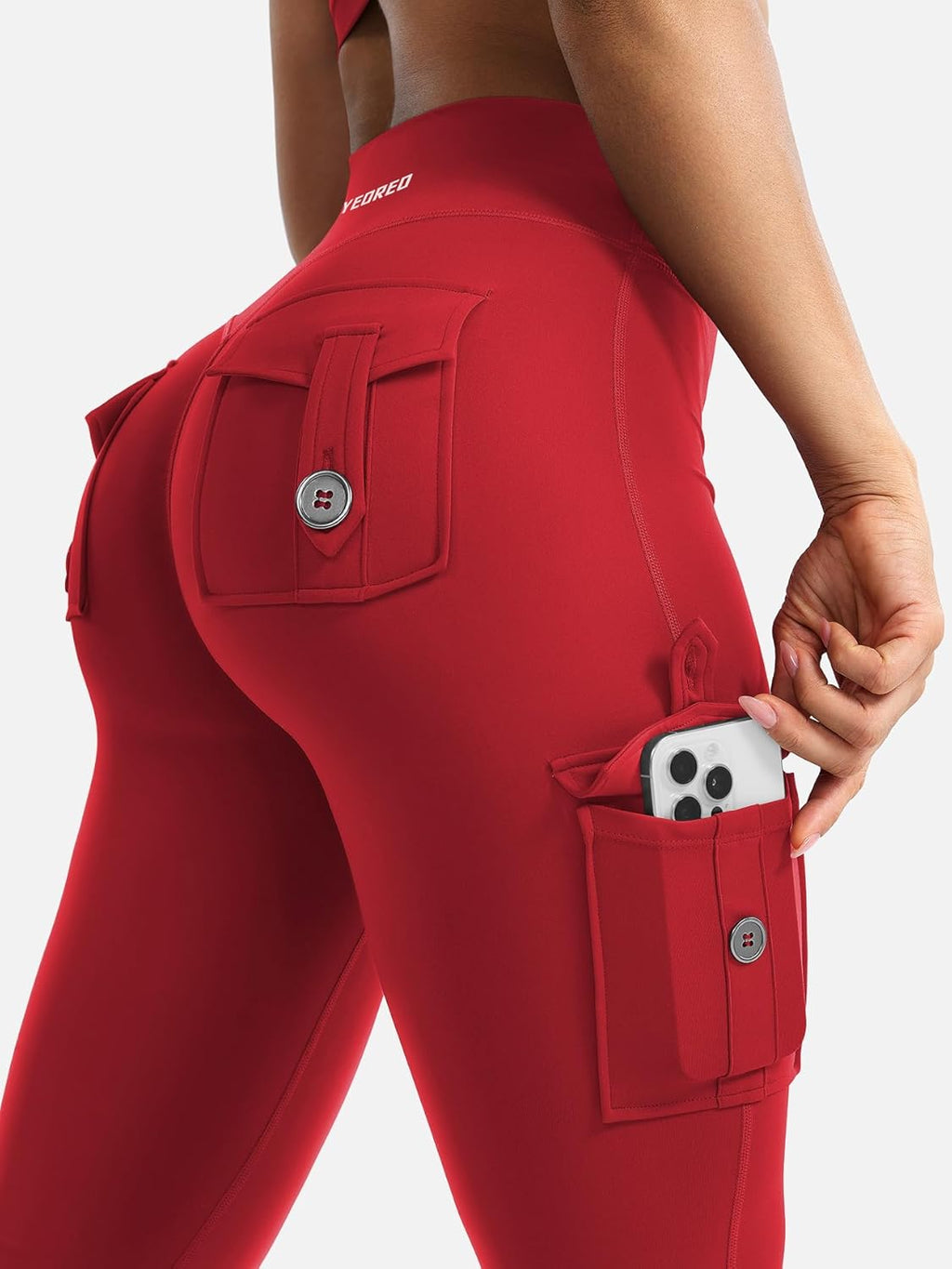 YEOREO CoreFlex Women's High-Waisted Flare Leggings - Hidden Pockets, No Front Seam, Perfect for Yoga & Gym