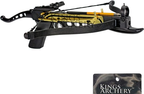 Crossbow Pistol 80 LBS - Self-Cocking Design with Adjustable Sights & Aluminum Arrow Bolts