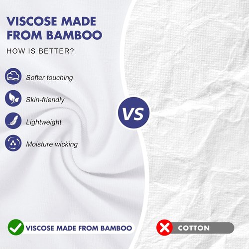 BAMBOO COOL Men's Moisture-Wicking Crewneck Undershirts - Breathable & Soft Tees, 6 Pack