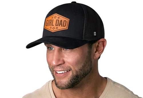 HAKA Girl-Dad Black Trucker Hat – Father Mesh Snapback Cap for Men, Women & Golf, Girl-Dad Design Baseball Dad Hat