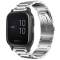 YOUkei Compatible with Garmin Venu Sq 2 bands, Stainless Steel Metal Replacement Strap Bracelet Compatible with Garmin Venu Sq Smartwatch/Venu Sq 2 / Venu 2 Plus Smartwatch 2022 (Silver)