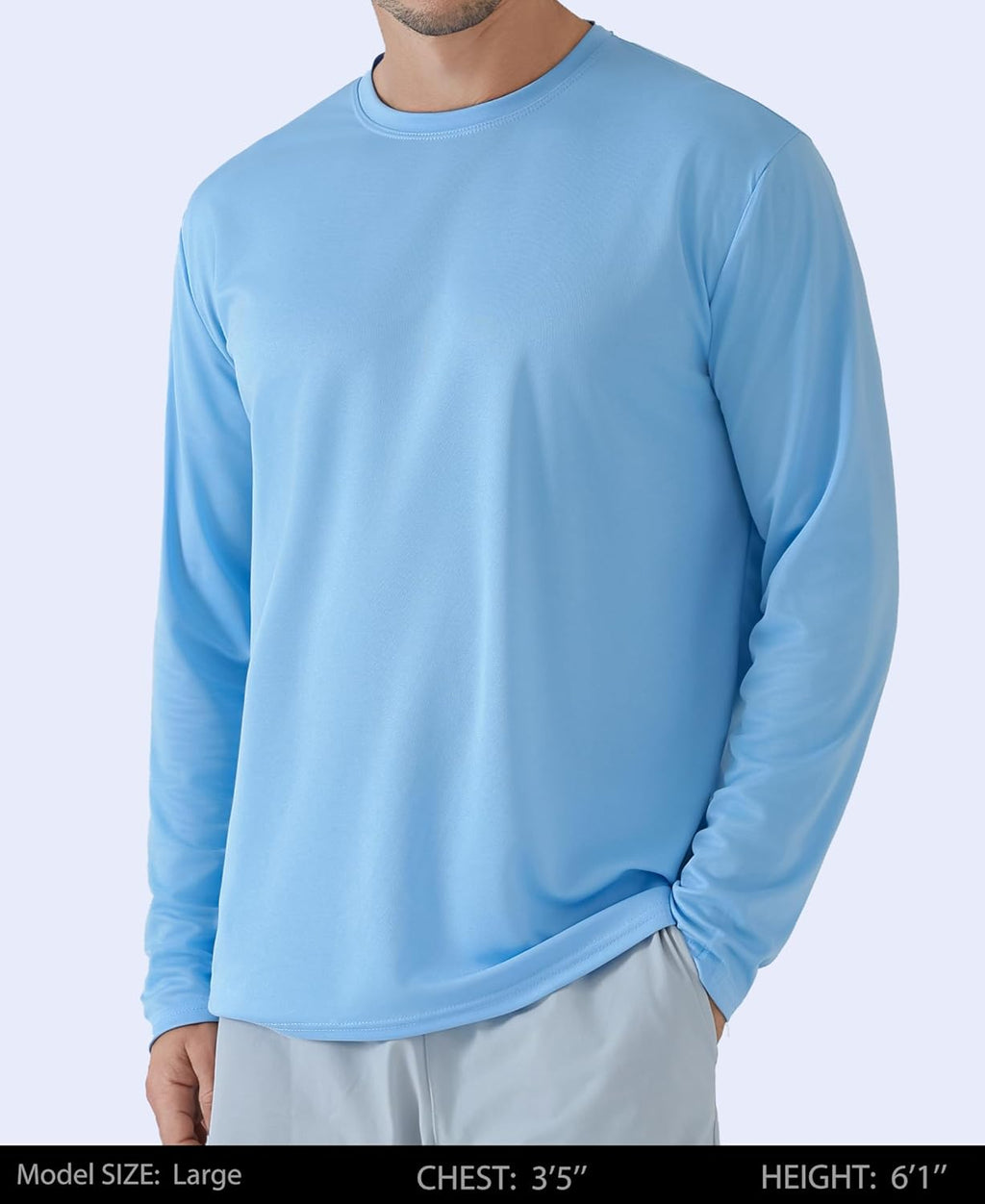 OYGSieg Long Sleeve Shirts for Men - Moisture-Wicking UPF SPF Sun Protection | 6 Pack Casual Tees