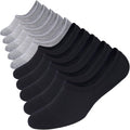 WANDER No Show Socks - 10 Pairs Cotton Non-Slip Low Cut Invisible Loafer Socks for Men & Women | Sizes 6-14