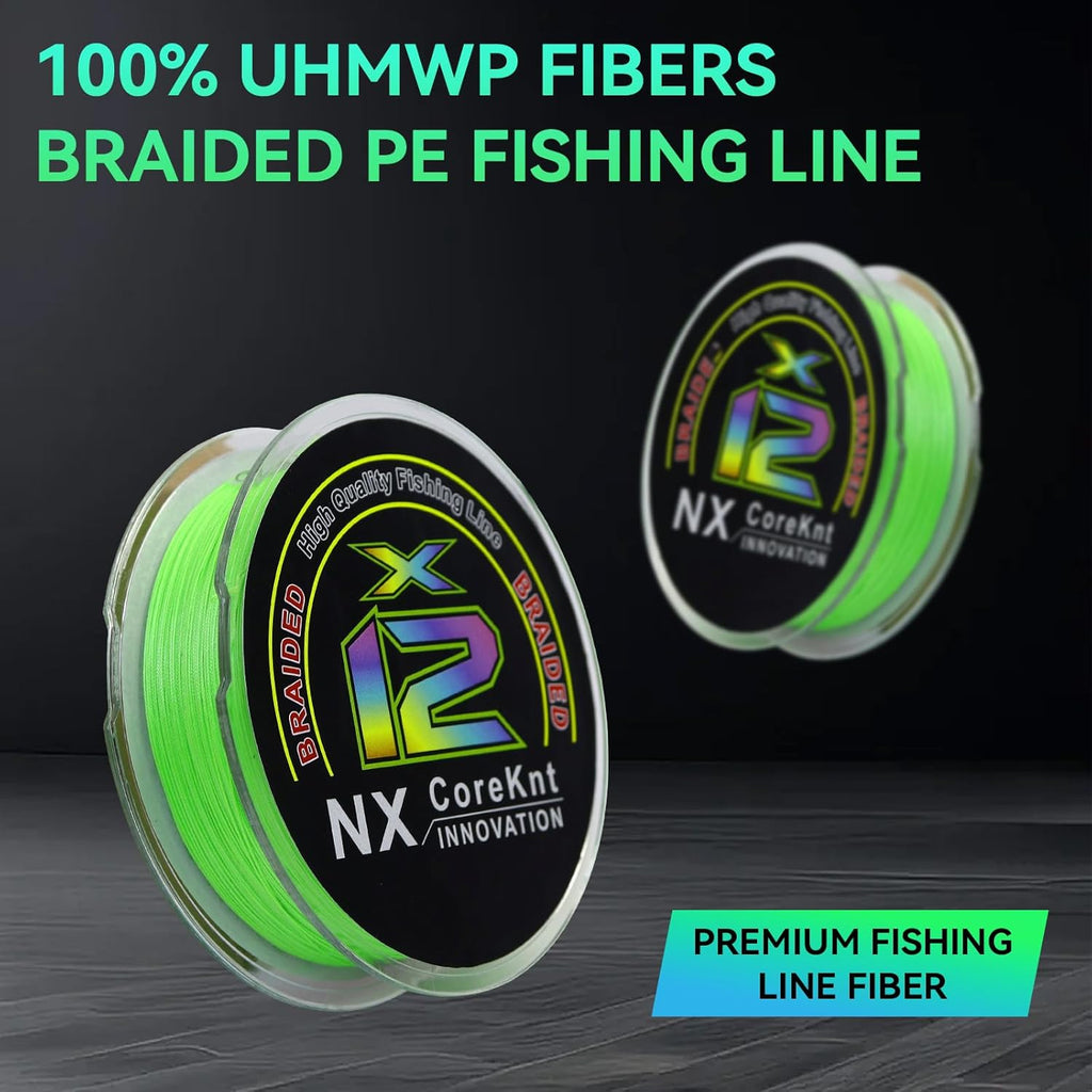 Pro Grade Braided Fishing Line by [Brand Name] - 12 Strands, Abrasion Resistant, Zero Stretch - Ideal for Saltwater & Freshwater