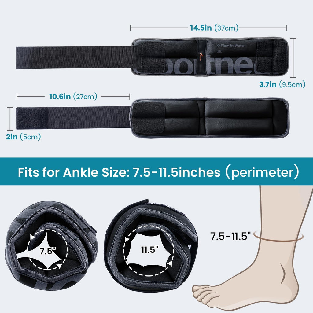 Sportneer Ankle Weights - Comfortable 4/10 lbs Pair for Strength Training, Dancing & Fitness Workouts