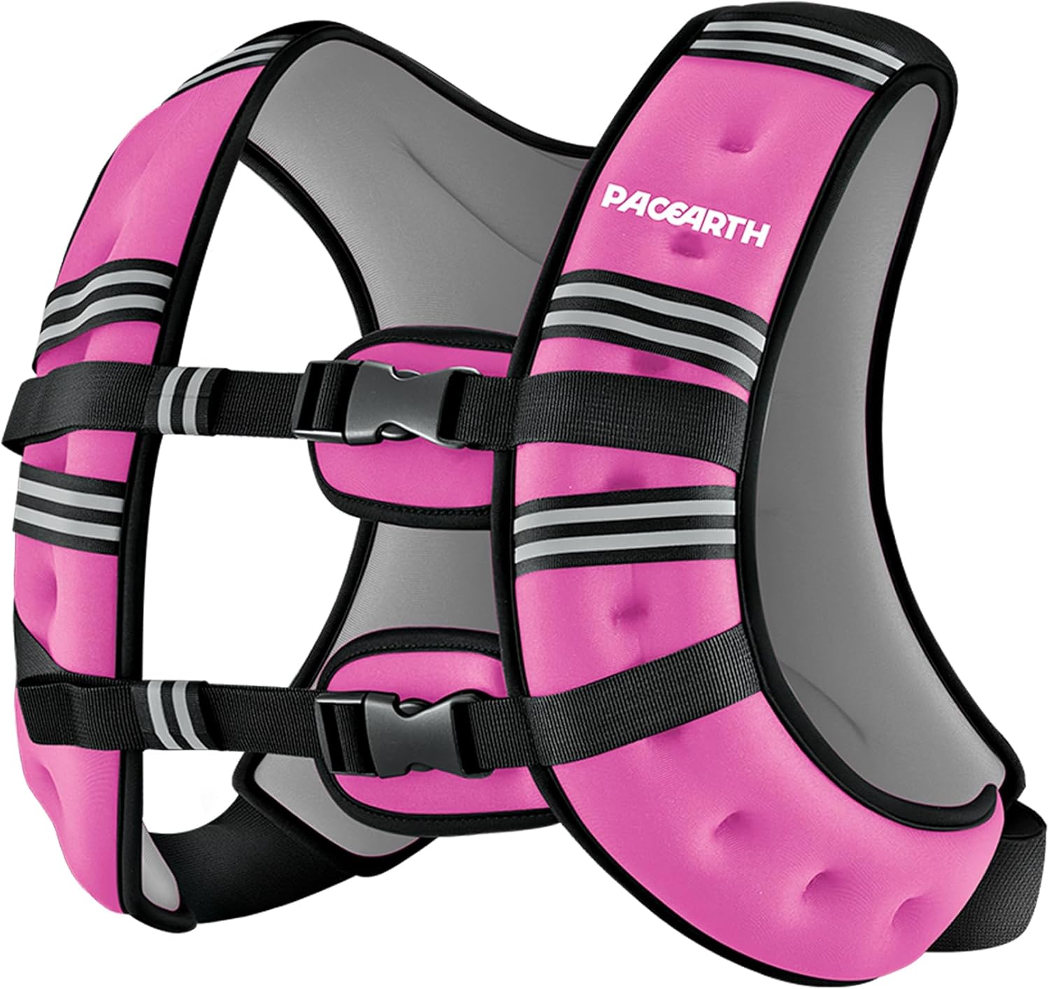 PACEARTH Weighted Vest - Adjustable 6lb to 30lb for Weight Loss & Strength Training | Reflective Stripe Design