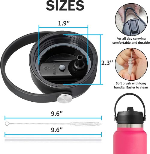 Hydro Flask Flex Straw Lid - Replacement Cap for 20/32/40 Oz Wide Mouth Water Bottles | Durable & Convenient