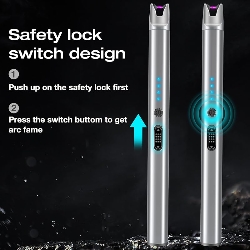 Luxgaze 4 Pack USB Rechargeable Electric Lighters - Windproof Plasma Arc with Safety Lock