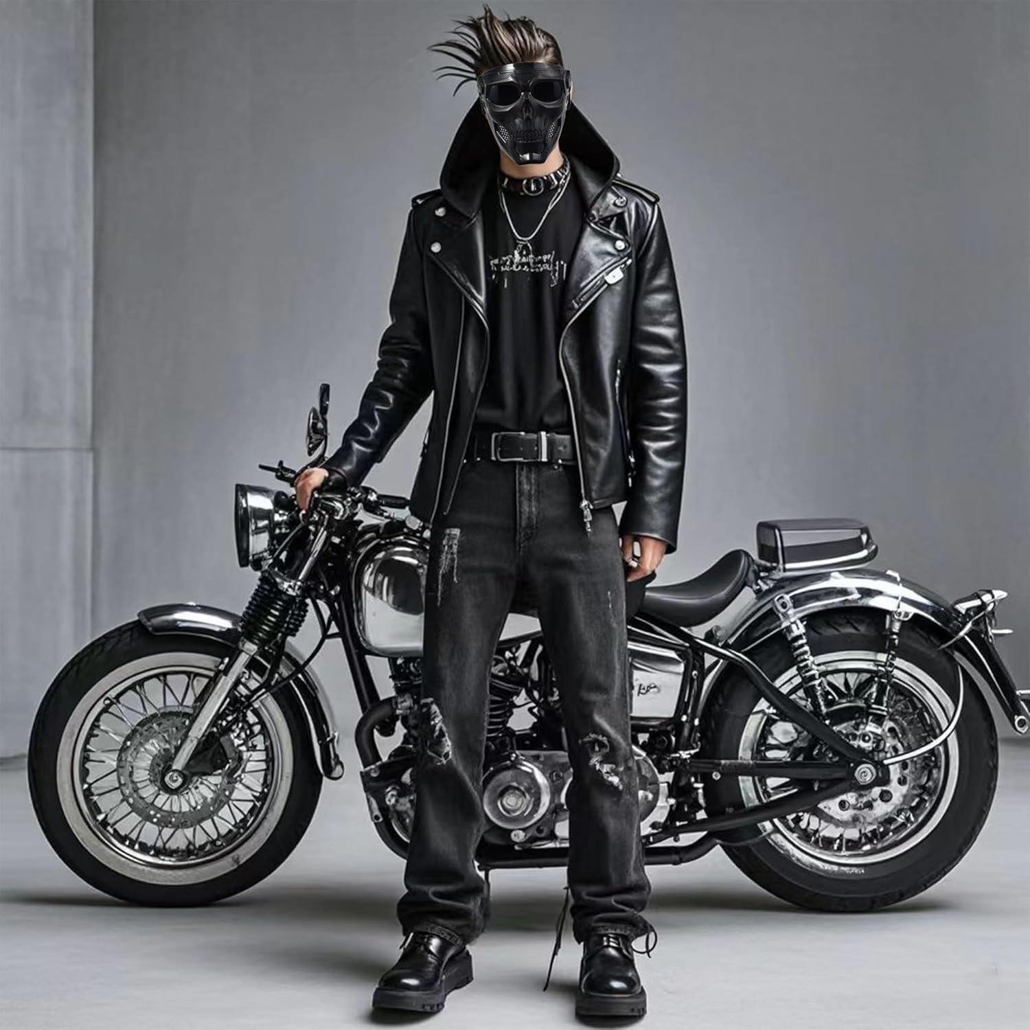 Skiennix Motorcycle Face Mask - Full Face Protection with Dirt Bike Goggles for Men & Women