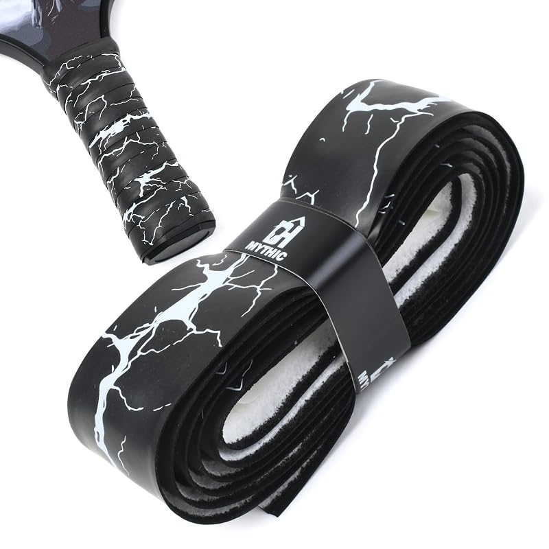 DH Mythic Arcing Lightning Replacement Grip Tape – Cushioned, Anti-Slip Handle Wrap (Black with White Lightning)