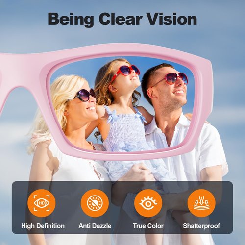 DEAFRAIN Kids Polarized Sunglasses - Unbreakable & Flexible Sports Glasses for Ages 5-12