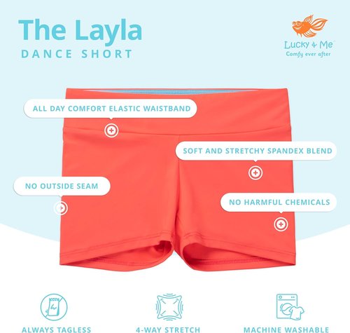 Layla Girls Dance Shorts - Comfortable Gymnastics & Dancewear for Active Kids