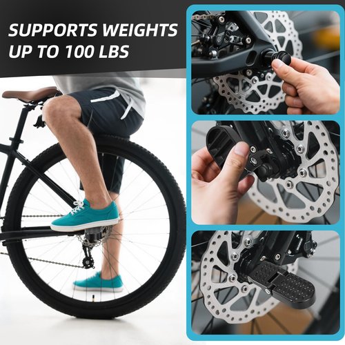 Shwsed 2PCS Bike Foot Pegs, Aluminium Alloy for Bicycle Pegs, Non-Slip Ebike Pegs for Passenger, Folding Bike Rear Pedals for E-Bike, Mountain Bike,Road Bike, BMX Accessories