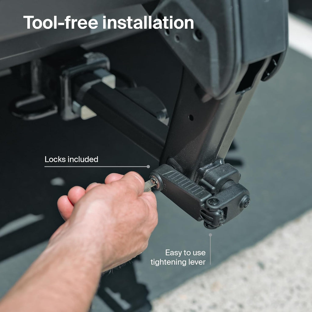 Thule Outpace 2 Bike Hitch Rack - Compact & Lightweight Platform Bike Rack - Foldable Design - Fits Most Bike Styles - 110lb Capacity 55lbs per Bike - 2" & 1.25" Hitch Compatibility