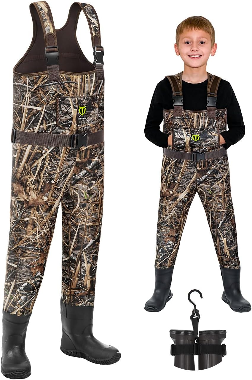 TIDEWE Chest Waders - Waterproof Neoprene Insulated Youth Fishing & Hunting Gear for Kids