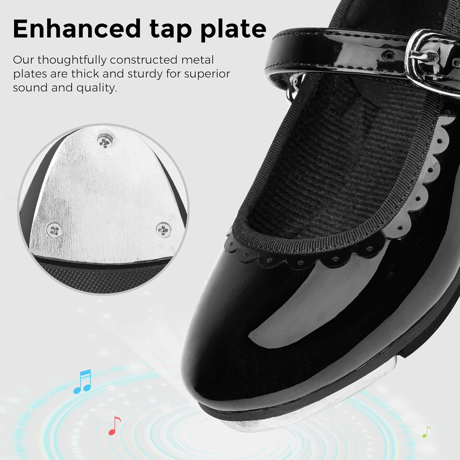 Stelle Tap Shoes for Girls - Easy Strap Scallop Design | Perfect for Toddlers to Big Kids