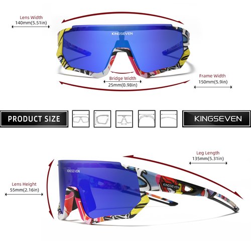 KINGSEVEN Polarized Cycling Sunglasses Men Sports Sunglasses Mtb Bicycle Glasses UV400 ProtectionNLS910-C02