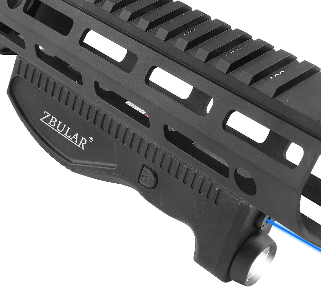 Skiennix Tactical Flashlight & Blue Laser Sight - 1650 Lumens, USB-C Rechargeable, M-Lok Compatible