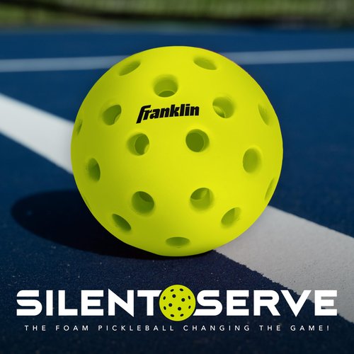 Franklin Sports Silent Serve Foam Pickleballs - Quiet Soft Pickleballs for Noise Reduction - Indoor + Outdoor Official Size Balls - Great for Practice + Training - 3 Pack - Optic Yellow