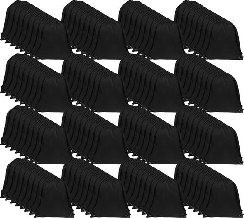 GoodtoU Nylon Backpacks - Durable Drawstring Bags for Sports & Travel | Black, 128 Pieces
