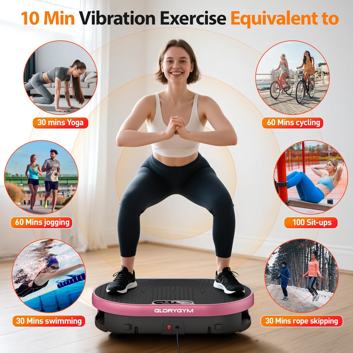 Skiennix Vibration Plate Exercise Machine - 120 Speed Levels, Remote Control, Compact Home Gym Equipment