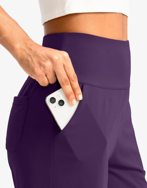 G Gradual Women's Bermuda Shorts - High Waisted, Knee Length with Pockets for Athletic Workouts | 9" Size