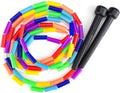 K-Roo Sports Rainbow Jump Rope - 7-Foot Length with Plastic Beaded Segmentation for Fun Workouts