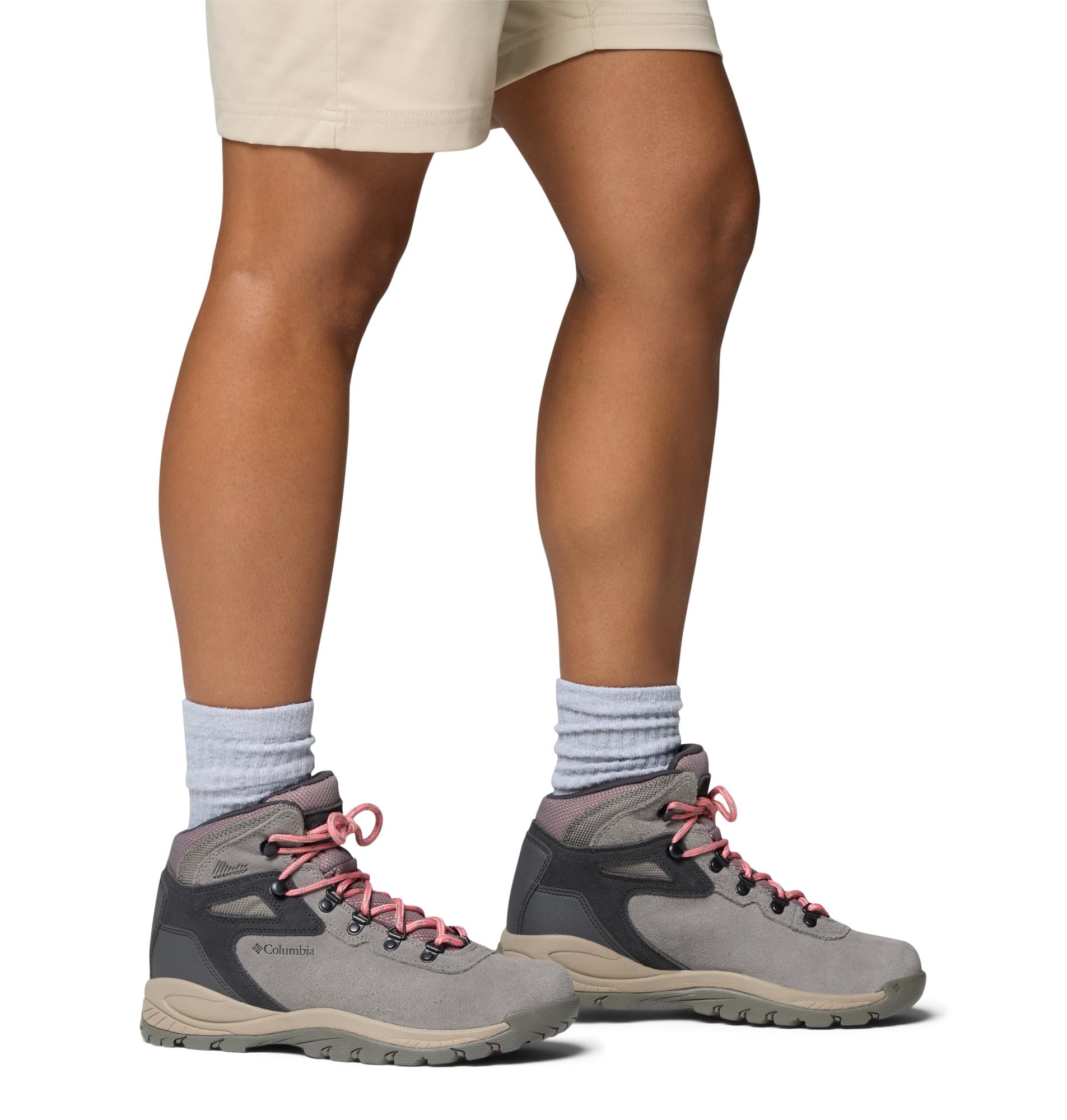 Columbia Womens Newton Ridge Plus Waterproof Amped, Stratus/Canyon Rose, 6.5 Wide