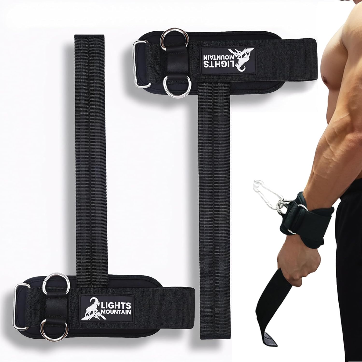 Skiennix Non-Slip Lifting Straps - Durable Wrist Cuffs for Weightlifting | Double D-Ring Design