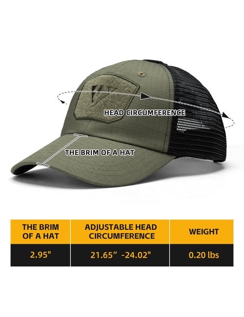 IDOGEAR Tactical Mesh Baseball Cap Breathable Operator Hat Military Ripstop Outdoor Hats with Loop Panel for Men & Women (Ranger Green)