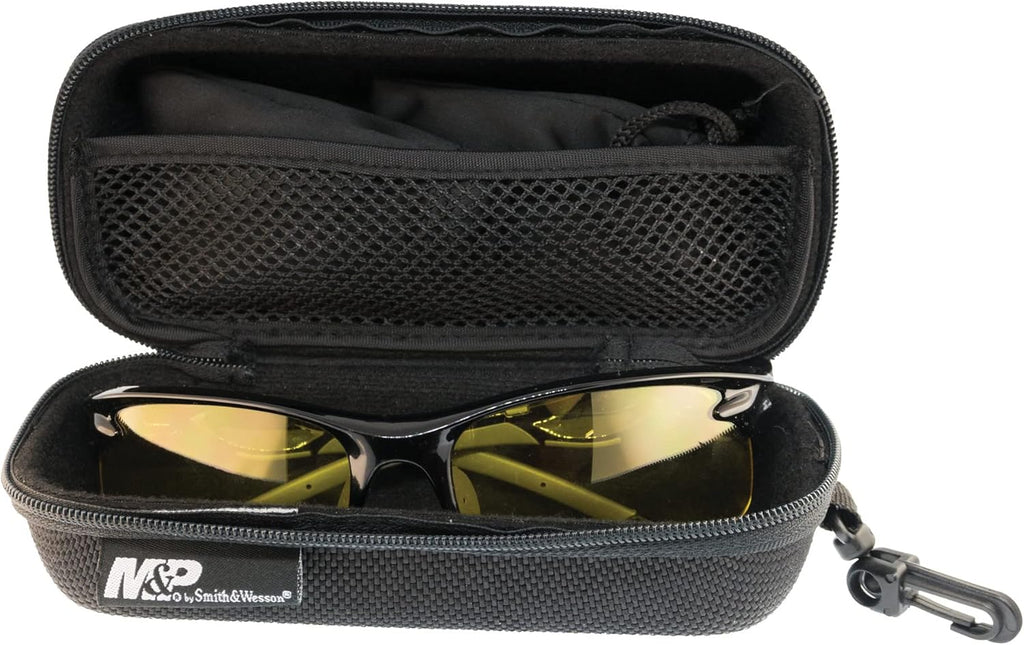 Smith & Wesson M&P Harrier Shooting Glasses - Impact Resistant & Anti-Fog Lenses, Black, One Size