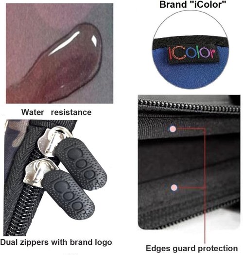 Icolor Laptop Shoulder Bag - Neoprene Messenger Briefcase for 14"-15.6" Laptops | Adjustable Strap Included
