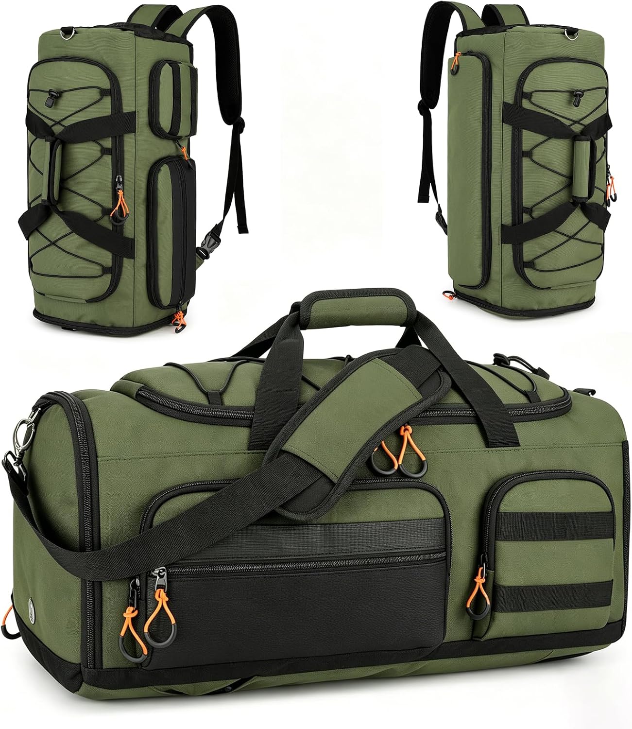 Searock 45L Gym Bag - Versatile 3-In-1 Duffle Backpack for Travel & Sports | Green with Shoe Compartment & Wet Pocket