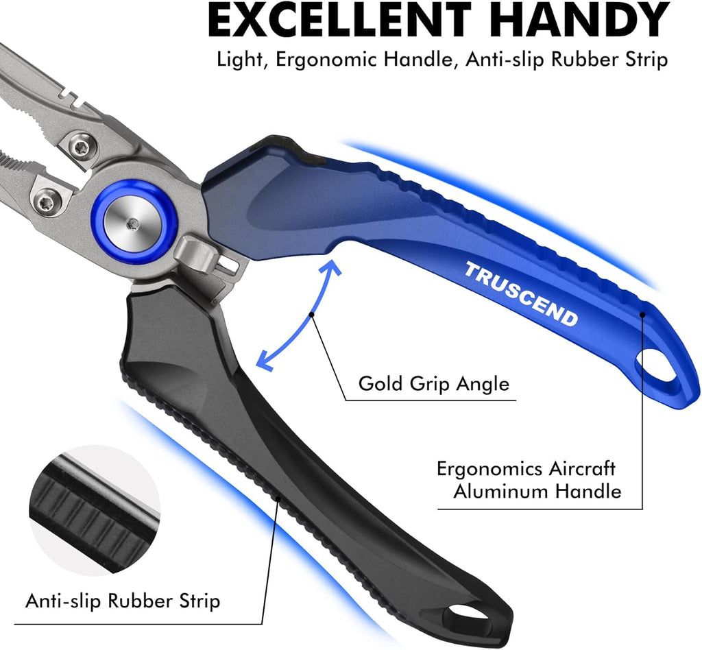 TRUSCEND Fishing Lures - Lifelike Swimbait for Bass, Trout & Walleye | Lockable Fishing Pliers Included