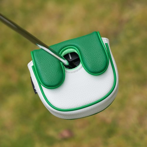 Craftsman Golf Bushwood Golf Shield Logo White and Green Mallet Center Shaft Putter Headcover for L.A.B. Golf DF3 Putters