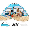 Pop Up Beach Tent Sun Shelter – Easy Set up in 3S Instant, Tents for 4/5 Person Beach Umbrella Sun Shelter Shade, UV 50+ Protection, Wind Resistant, Lightweight Portable Baby Tents Shade for Family