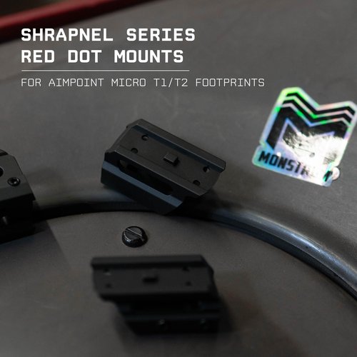 Monstrum Shrapnel Series Red Dot Riser Mount | Compatible with Aimpoint Micro T1/T2 Footprint | High Profile