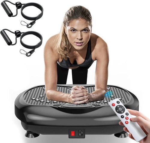 Natini Vibration Plate Exercise Machine - Whole Body Vibration Platform for Weight Loss | Home Fitness with Resistance Bands & Remote