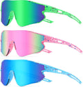 YuJian Kids Sunglasses - UV Protection Baseball & Softball Shades for Boys & Girls | 3-Pack