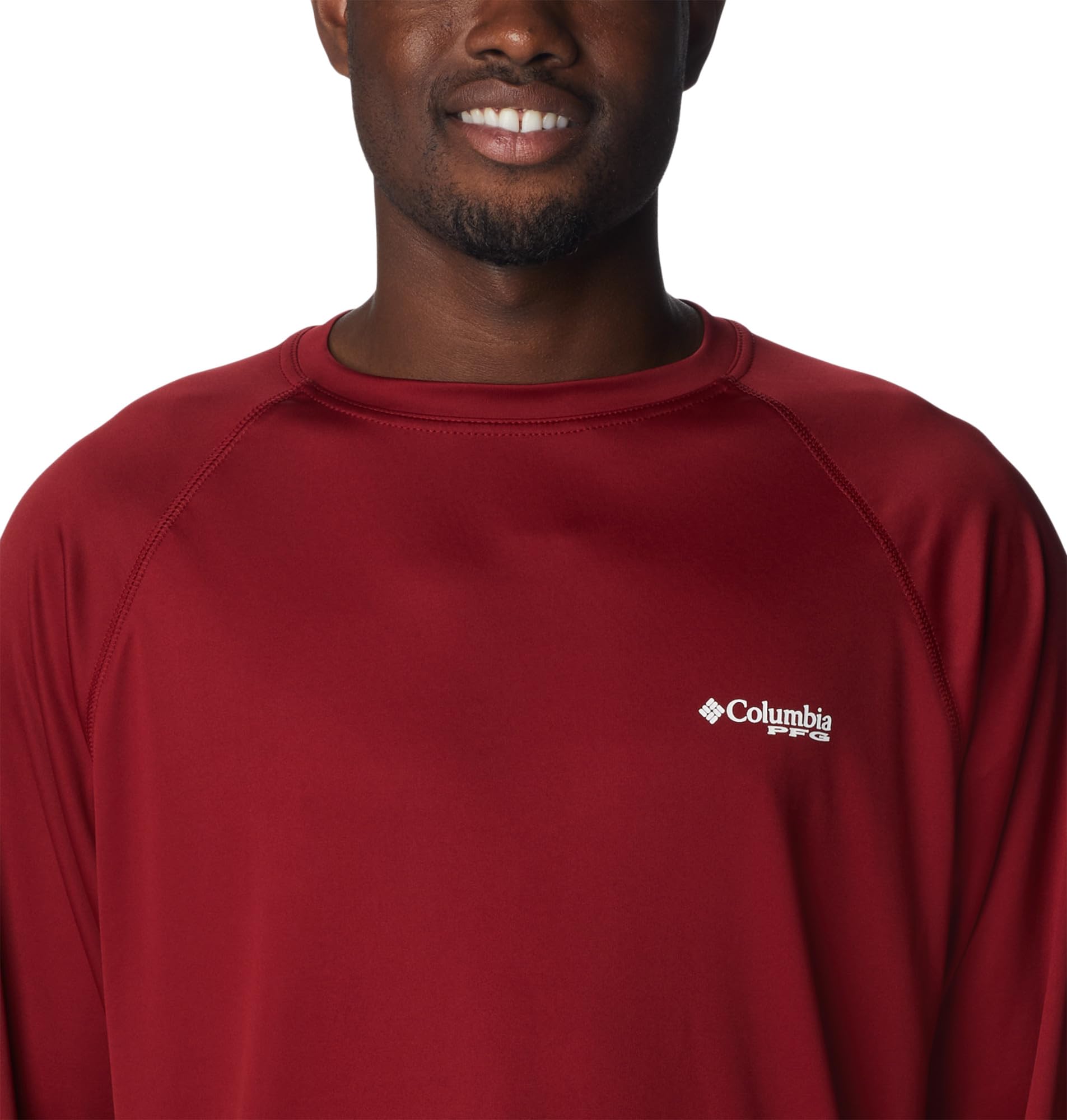Columbia Men's Terminal Tackle Big & Tall Long Sleeve Shirt, Green Mamba/Black Logo, 2X