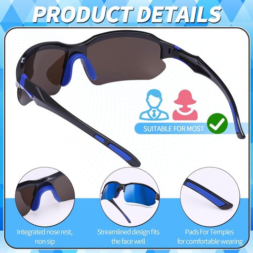 4 Pack Polarized Sports Sunglasses for Men & Women | UV Protection Lightweight Wraparound Sunglasses for Outdoor