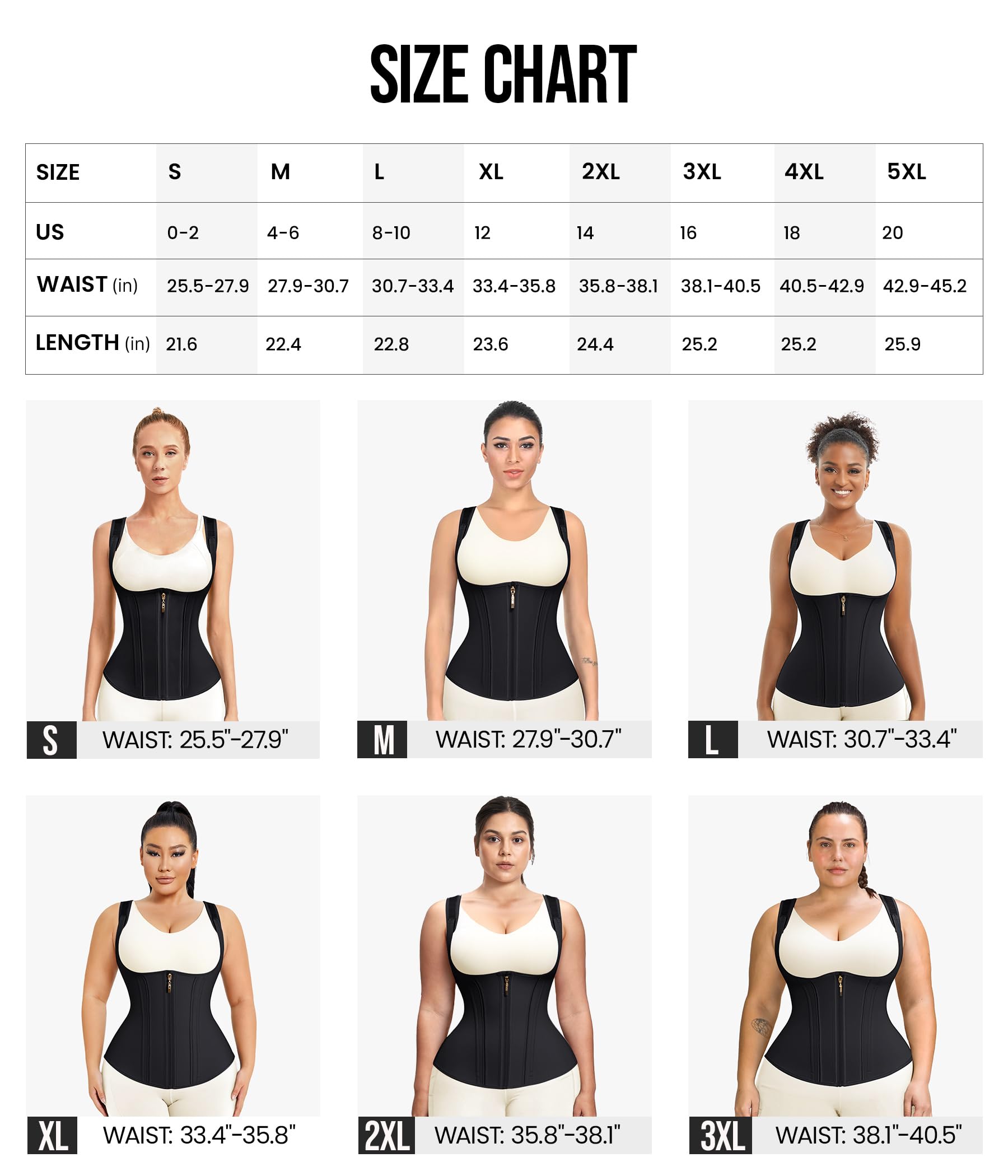 Junlan Waist Trainer for Women - Sauna Suit Sweat Vest for Working Out(Black,Large)