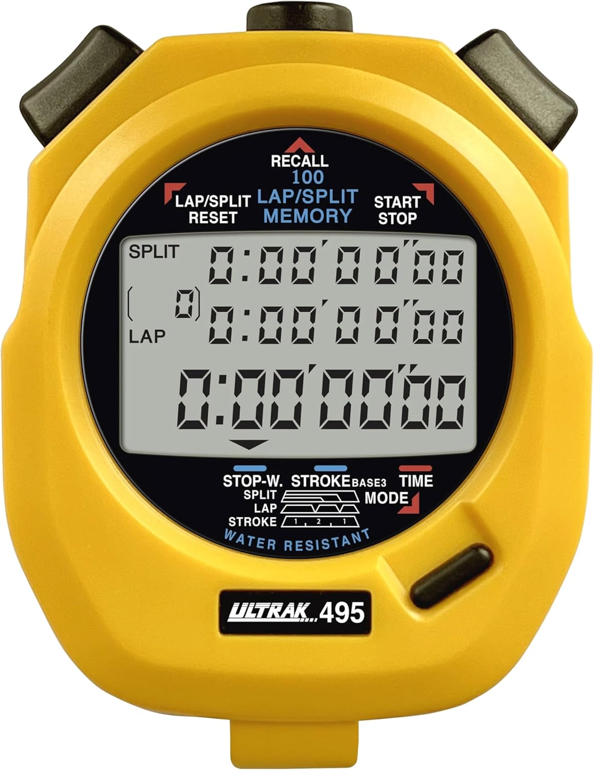 Ultrak 100 Lap Memory Timer - Accurate Timing for Runners | Bright Yellow Design