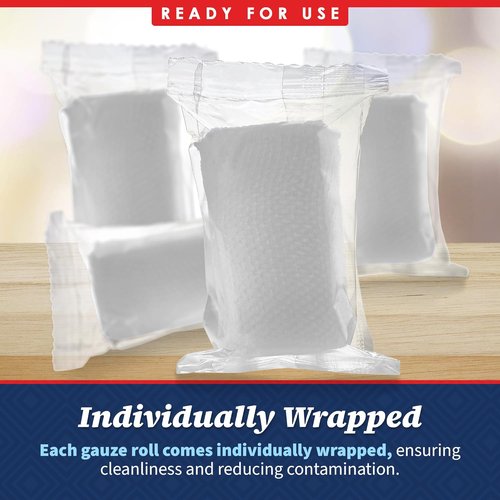 MEDca Gauze Bandage Rolls - Medical Grade 2" x 4.1 Yards, 12 Pack for Wound Care & First Aid