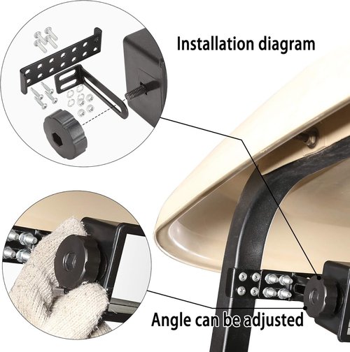 10L0L Universal Golf Cart 4 Panel Mirror for Yamaha, EZGO, Club Car, Wide Angle Interior Rear View Blind Spot Wink Mirror