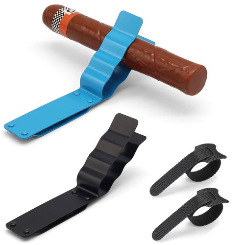 Cilkus Magnetic Golf Cart Clip Holder – Aluminum Alloy Accessory for 30-70 Ring Sizes, Strong Magnet Mount for Golfing, Grilling, Fishing, Outdoor Use (2Pack Black+Blue)