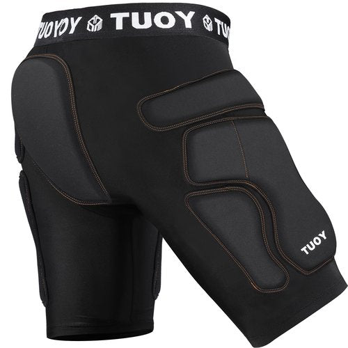 TUOYR Protective Padded Shorts for Snowboard Hip Protection for Skiing, Ice Skating, Snowboarding Black