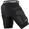 TUOY Protective Padded Shorts for Snowboard,Skate and Ski,3D Protection for Hip,Butt and Tailbone Black
