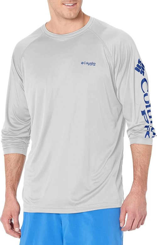 Columbia Men's PFG Terminal Tackle Long Sleeve Fishing Shirt - Quick-Dry, Lightweight, Blue